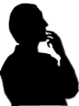 silhouette of a thinking man